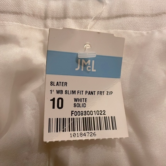 J. McLaughlin Slater Slim Pant NWT Silk White Size 10 - Picture 7 of 10